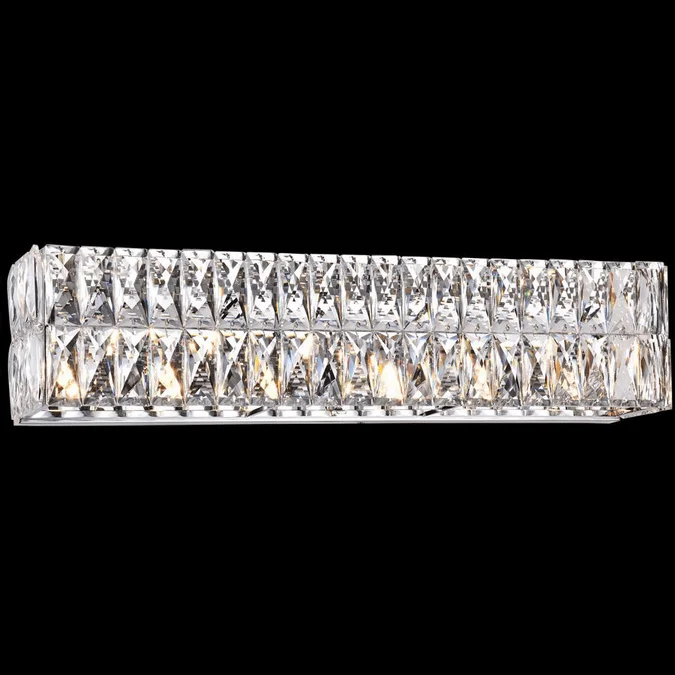 StarFire Crystal 3825WSCH Urban Chrome 24″ Wall Light Sconce