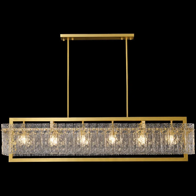 StarFire Crystal 9346AB Cairo Antique Brass 50″ Kitchen Island Light