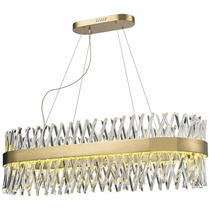 StarFire Crystal LD0540GD Gold LED Island Light Fixture