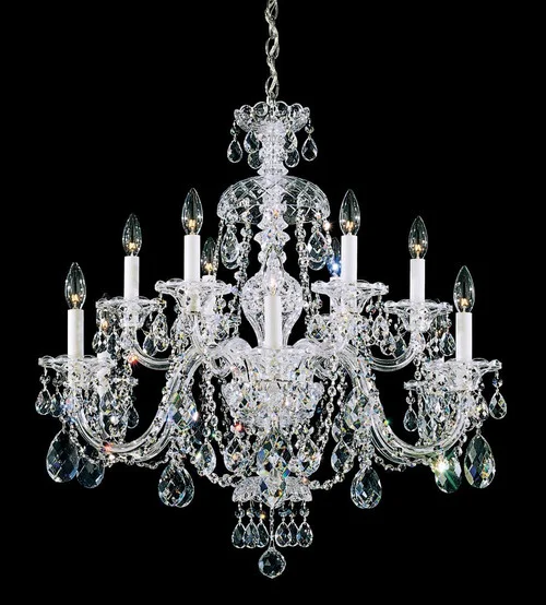 Sterling 12 Light 110V Chandelier in Silver with Clear Crystals From Swarovski (168|3601-40S)
