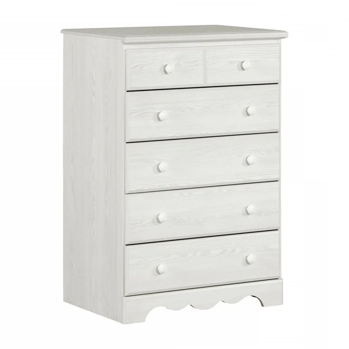 Summer Breeze 5-Drawer Chest – White Pine|Commode verticale Summer Breeze 5tiroirs – pin blanc