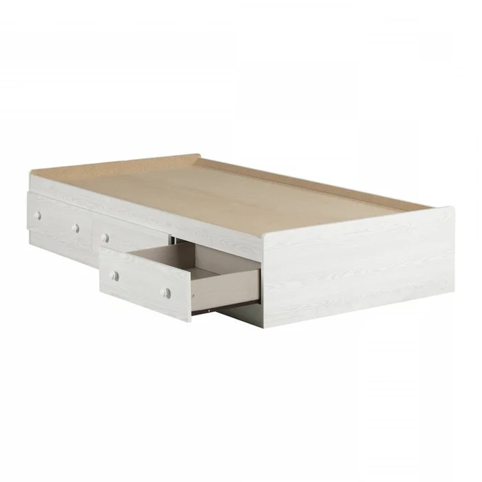 Summer Breeze Twin Mates Bed with 3 Drawers – White Pine|Lit matelot SummerBreeze 3tiroirs – pin blanc