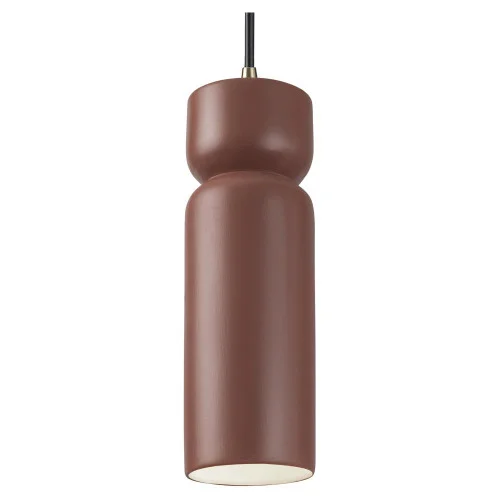 Tall Hourglass LED Pendant (254|CER-6510-CLAY-ABRS-BKCD-LED1-700)