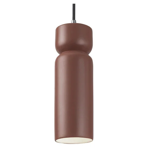 Tall Hourglass LED Pendant (254|CER-6510-CLAY-CROM-BKCD-LED1-700)