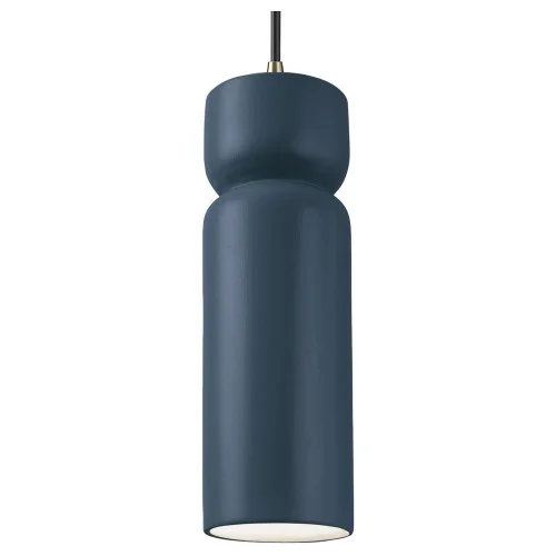 Tall Hourglass LED Pendant (254|CER-6510-MID-ABRS-BKCD-LED1-700)