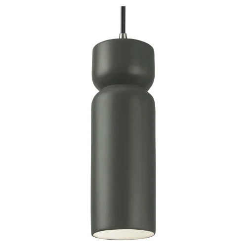Tall Hourglass LED Pendant (254|CER-6510-PWGN-NCKL-BKCD-LED1-700)