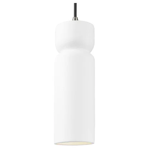 Tall Hourglass LED Pendant (254|CER-6510-WHT-NCKL-BKCD-LED1-700)