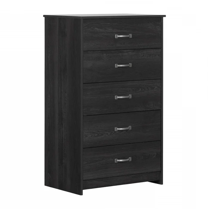 Tassio 5-Drawer Chest – Grey Oak | Tassio Commode 5 Tiroirs – Chne gris | D83G3UQE