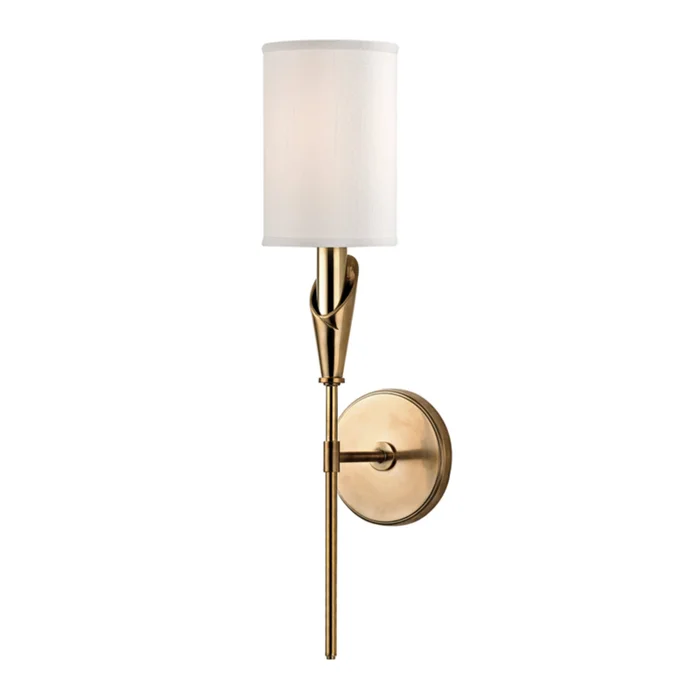 Tate 1-Light Wall Sconce in Aged Brass 4.75L x 4.75W x 19.75H
