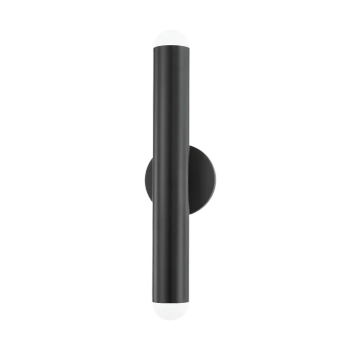 Taylor 2-Light Wall Sconce in Soft Black 5L x 4.75W x 18.5H