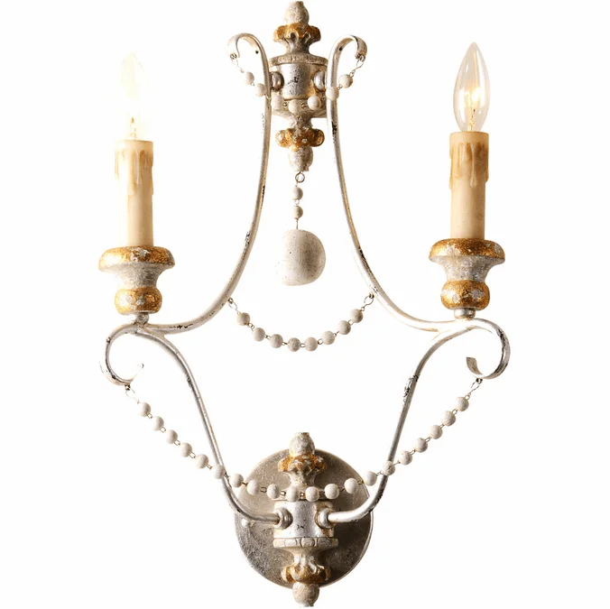 Terracotta W5111-2 Venezia Traditional Antique Silver Lighting Sconce