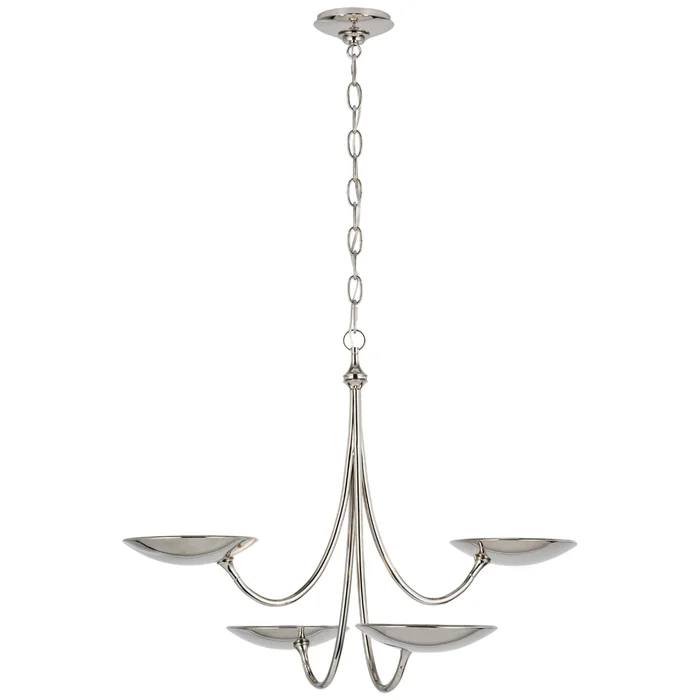 Thomas O’Brien Keira Medium Chandelier in Polished Nickel Ceiling Light W29.75″ x H22″
