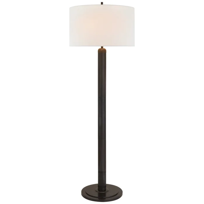 Thomas O’Brien Longacre Floor Lamp in Bronze with Linen Shade W22″ x H67.75″