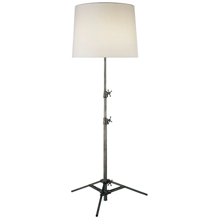 Thomas O’Brien Studio Floor Lamp in Bronze with Linen Shade W28″ x H53.5″ – 83″