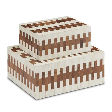 Tia Collection Box Set of 2 in White/Natural (142|1200-0635)