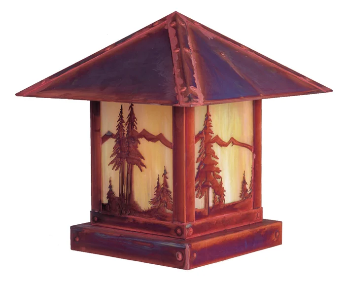 Timber Ridge One Light Column Mount in Verdigris Patina (37|TRC-9DRWO-VP)