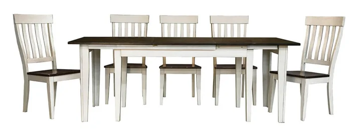 Toluca 3-Leaf Extension Table in Chalk White & Cocoa Bean TOLCH617L
