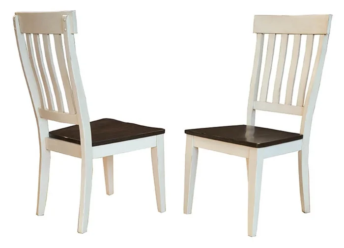 Toluca Slatback Side Chair in Chalk White & Cocoa Bean (Set of 2) TOLCH235K