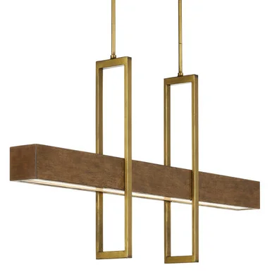 Tonbridge Chestnut Linear Chandelier LED Linear Chandelier in Chestnut/Brass (142|9000-0929)