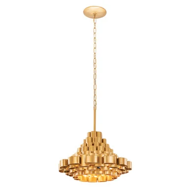 Totally Tubular Four Light Pendant in Antique Gold/Carbon Black (137|369P04AGCB)