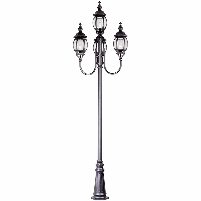 Trans Globe 4094 BK Parsons Traditional Black Outdoor Lamp Post Light Fixture