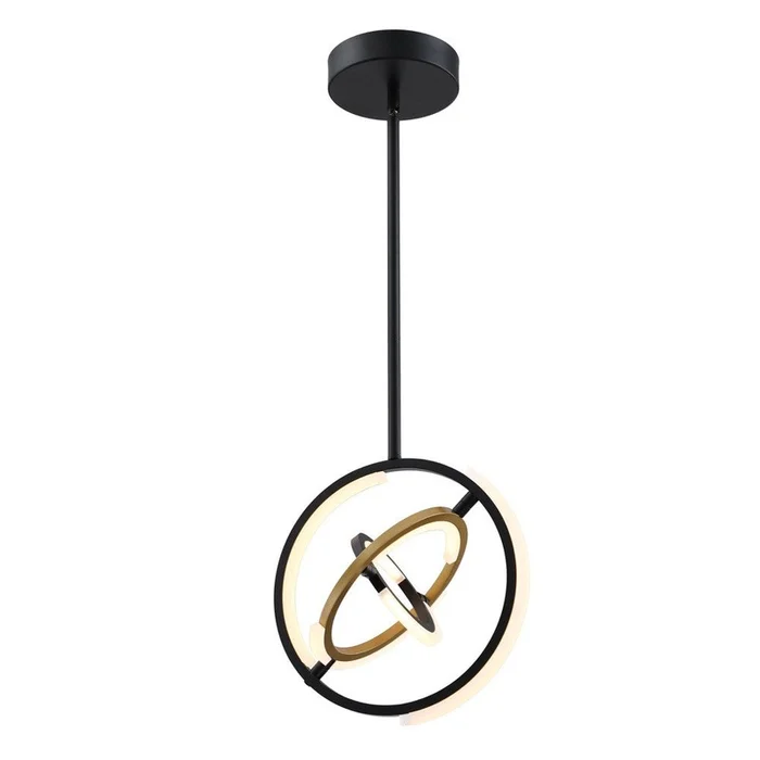 Trilogy Collection 13 Integrated LED Pendant – Black & Gold|Luminaire suspendu de la collection Trilogy avec lumire DEL intgre de 13po – noir et dor