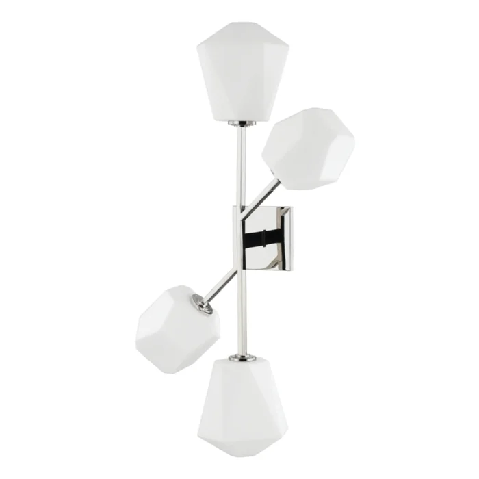 Tring 4-Light Wall Sconce in Polished Nickel by PEMBROOKE & IVES 16.25L x 16.25W x 32H