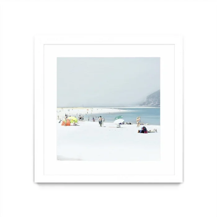 Troia Matted and Framed White 36×36 Wall Art|uvre dart murale encadre blanche et mate Troia 36×36