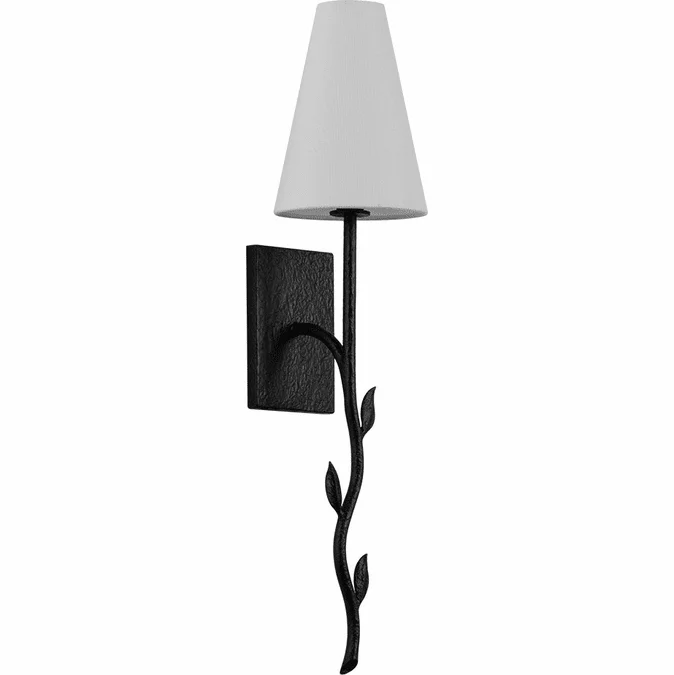 Troy B1925-BI Elwyn Contemporary Black Iron Lamp Sconce