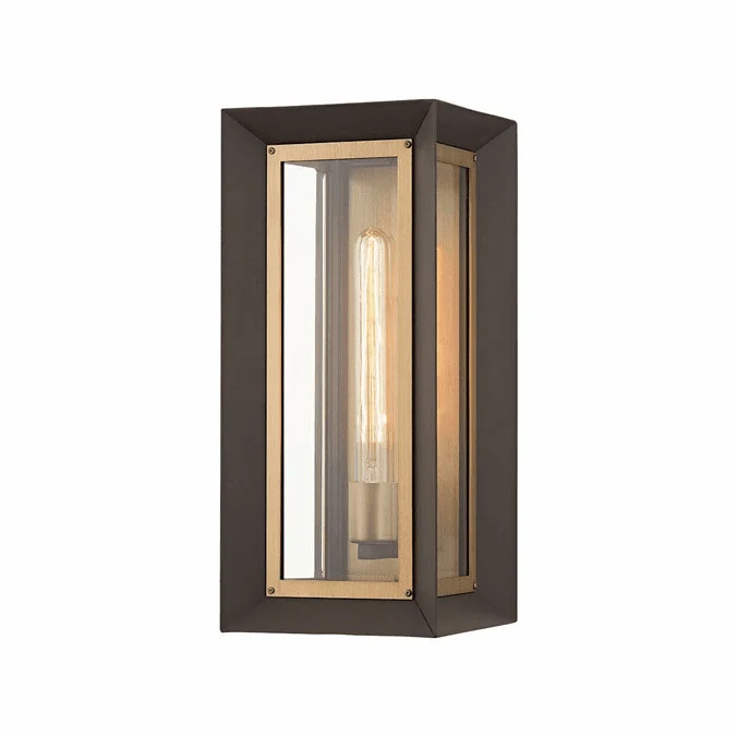 Troy B4052-TBZ/PBR Lowry Modern Textured Bronze / Patina Brass Exterior Lamp Sconce