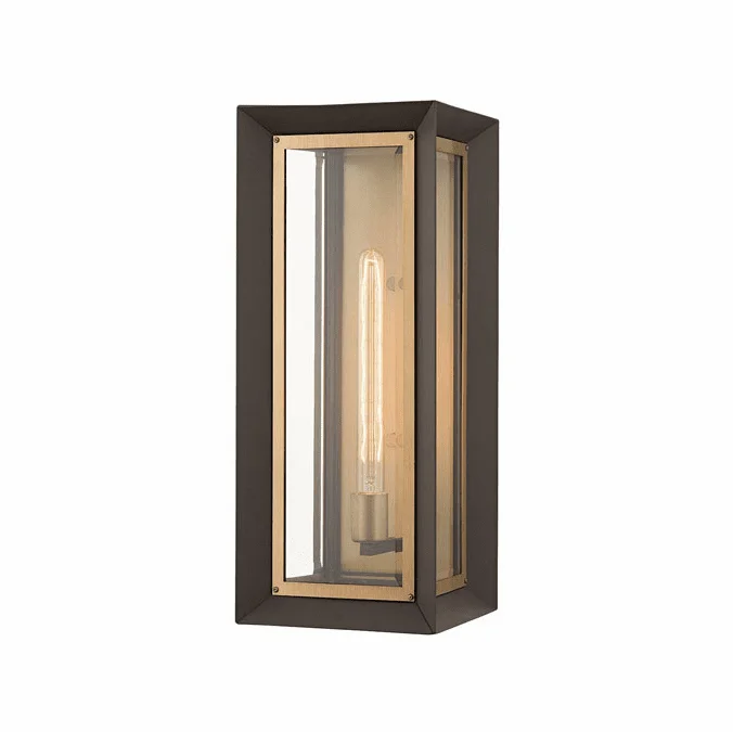 Troy B4053-TBZ/PBR Lowry Contemporary Textured Bronze / Patina Brass Exterior Wall Lighting
