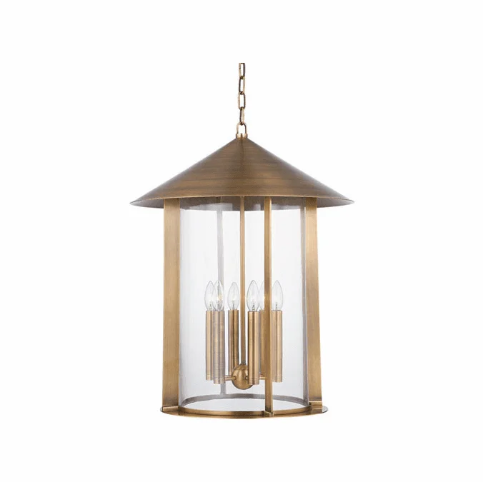 Troy F1922-PBR Long Beach Vintage Patina Brass Outdoor Pendant Lighting Fixture