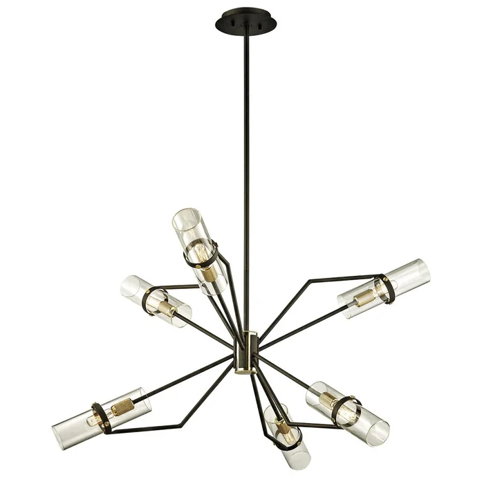 Troy Raef 6-LT Chandelier – Textured Bronze Brushed Brass – F6316