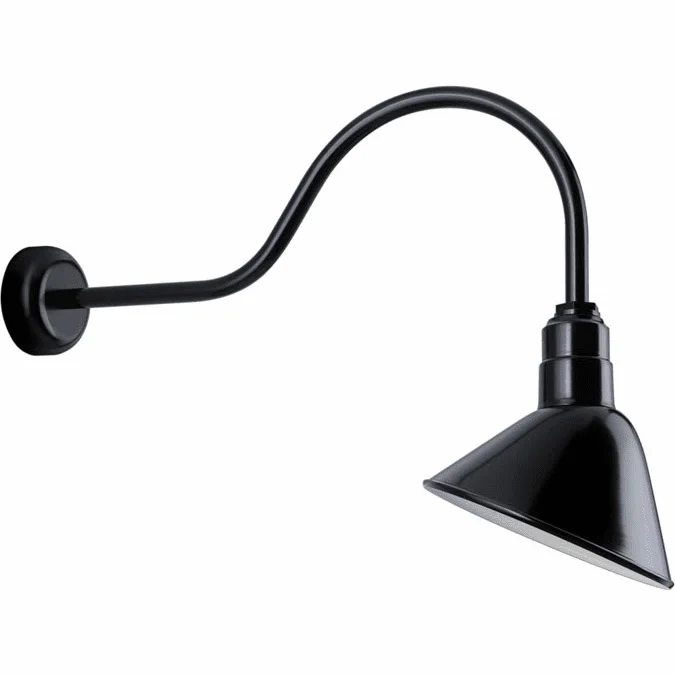 Troy RLM RA12MBK3LL30 Axel Gloss Black Outdoor 12″ Wall Sconce