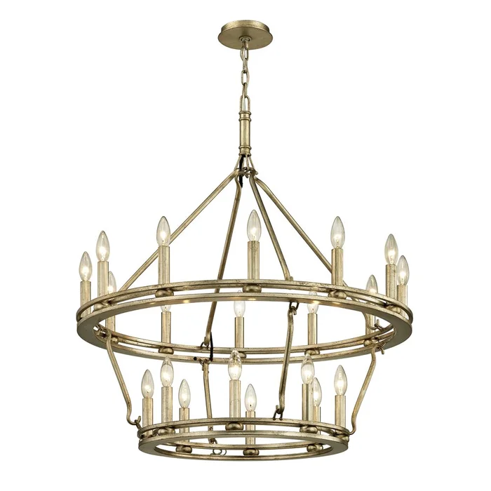 Troy Sutton 20-LT Chandelier – Champagne Silver Leaf – F6248