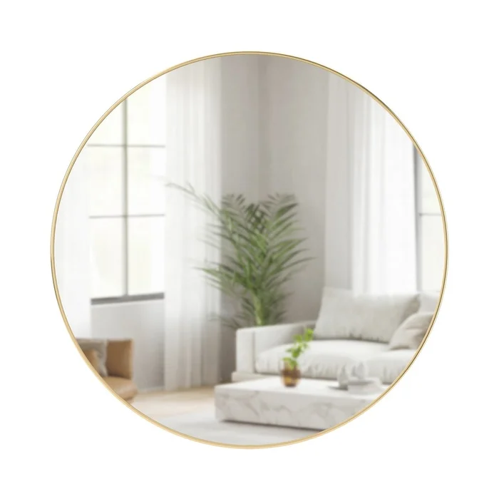 Umbra Hubba Wall Mirror – Brass|Miroir mural Hubba de Umbra – laiton