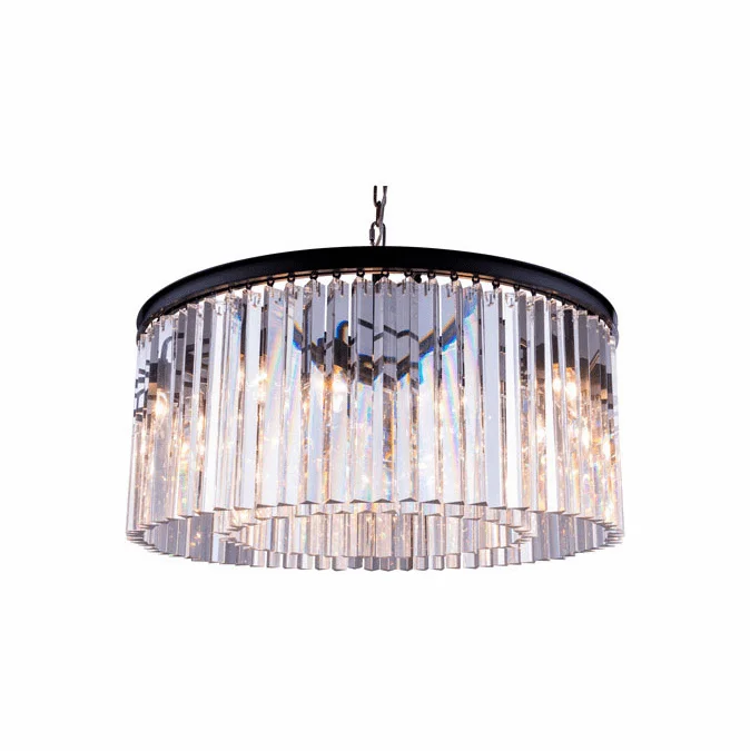 Urban Classic 1208D31MB-RC Sydney Matte Black 31.5″ Drum Hanging Pendant Lighting