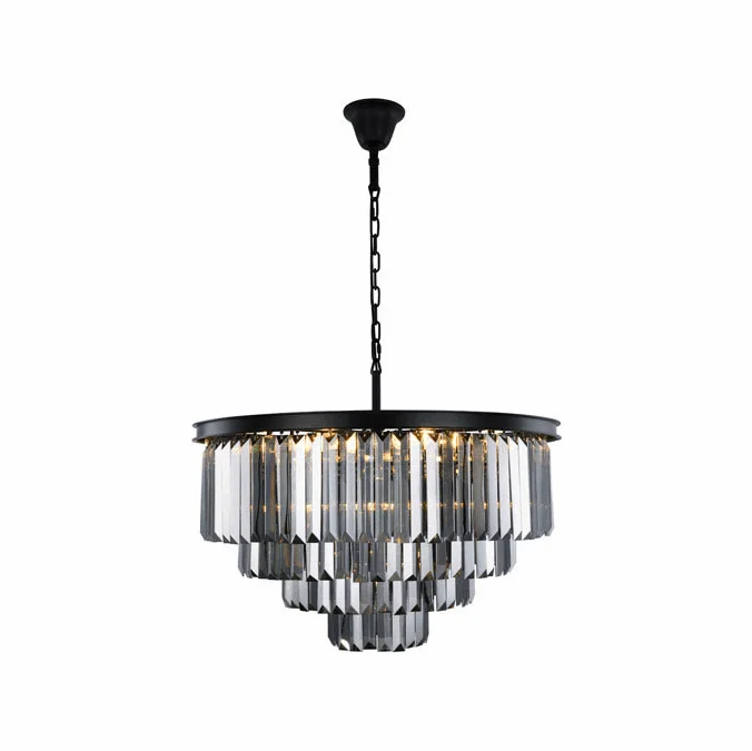 Urban Classic 1231D32MB-SS-RC Sydney Matte Black 32″ Drop Ceiling Light Fixture