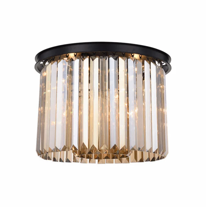 Urban Classic 1238F20MB-GT-RC Sydney Matte Black 20″ Flush Mount Light Fixture