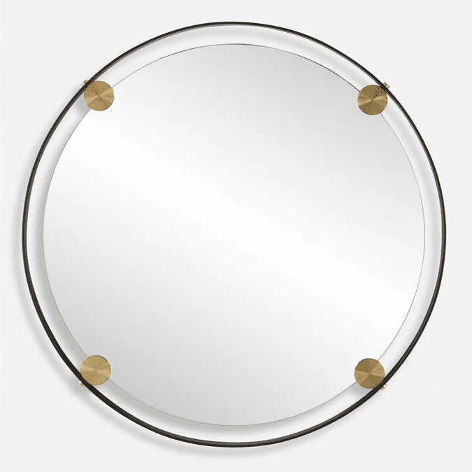 Uttermost 09983 Radius Modern Aged Bronze Wall Mounted Mirror