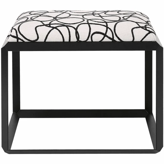 Uttermost 23768 Curls Modern Satin Black Bench