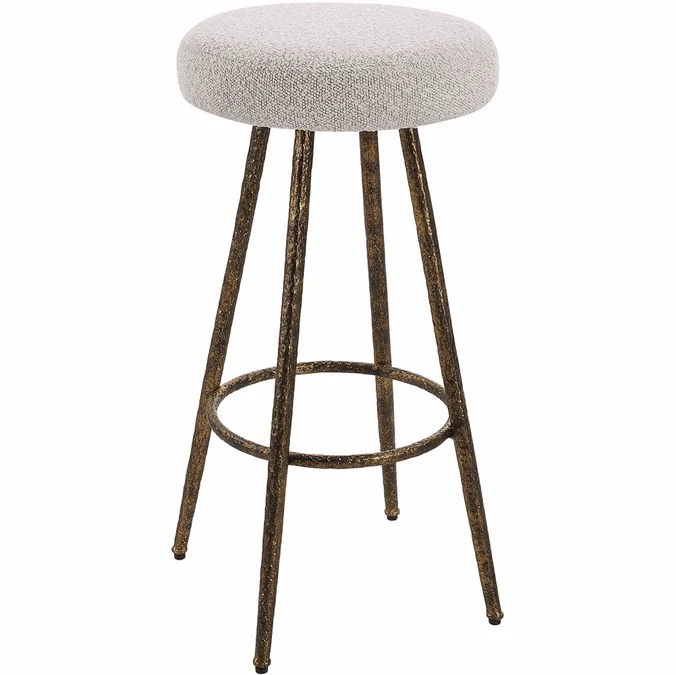 Uttermost 23771 Braven Modern Heavily Antiqued Metallic Gold Counter Stool