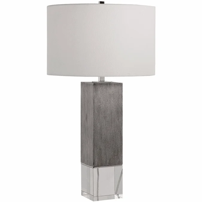 Uttermost 28449 Cordata Light Gray Oak Wood Table Lighting