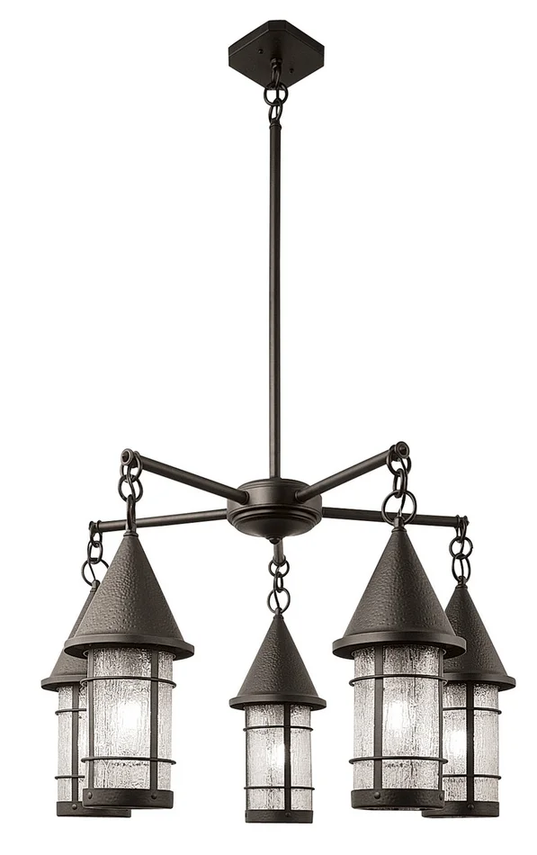 Valencia Five Light Chandelier in Slate (37|VCH-7/5AM-S)
