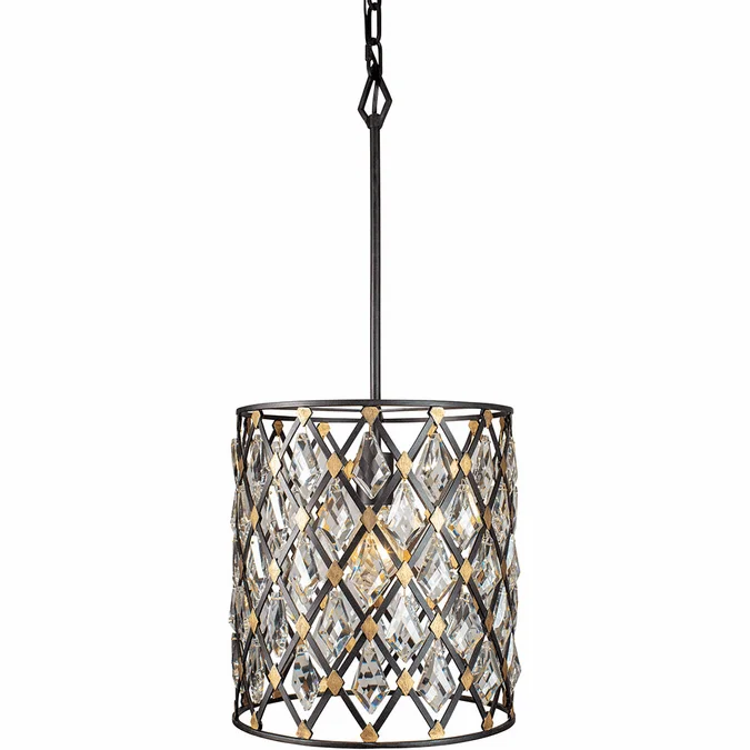 Varaluz 345P01CBHG Windsor Carbon/Havana Gold Mini Hanging Pendant Light