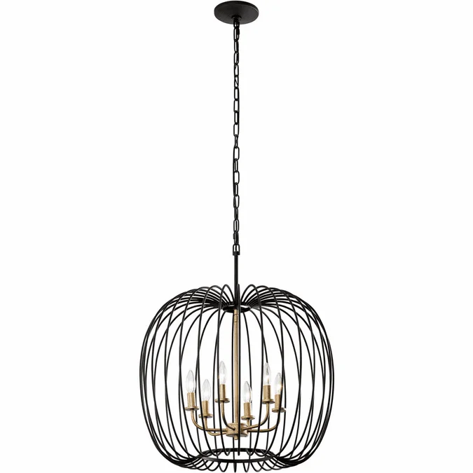 Varaluz 375P06CBHG Nico Modern Carbon / Havana Gold 24″ Hanging Light
