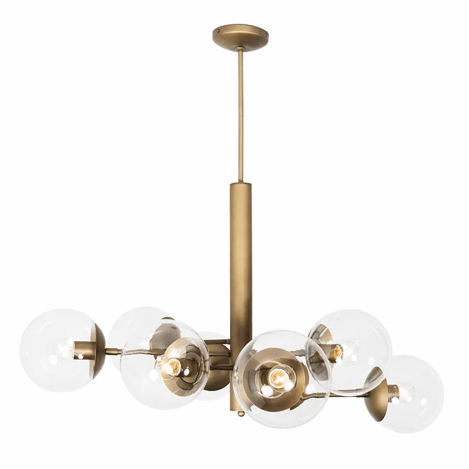 Varaluz 612730 Mid-Century Contemporary Antique Brass 39″ Chandelier Light