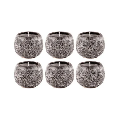 Varanasi Set of 6 Filled Votives in Brown (45|444548/S6)