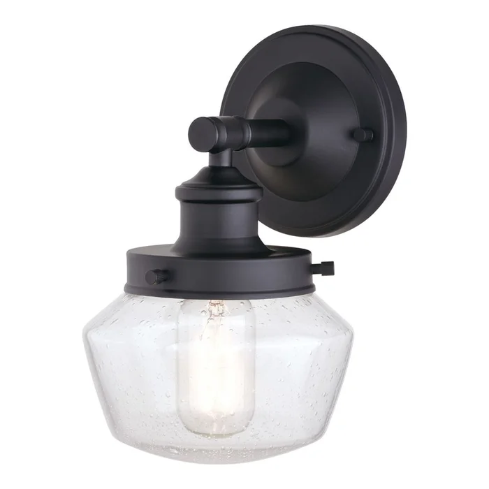 Vaxcel Collins 1-LT Outdoor Wall Lantern – Matte Black – T0573