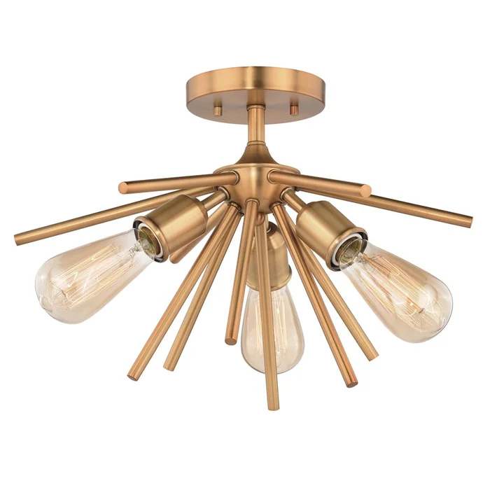 Vaxcel Estelle 17″ Semi-Flush Mount – Natural Brass – C0164